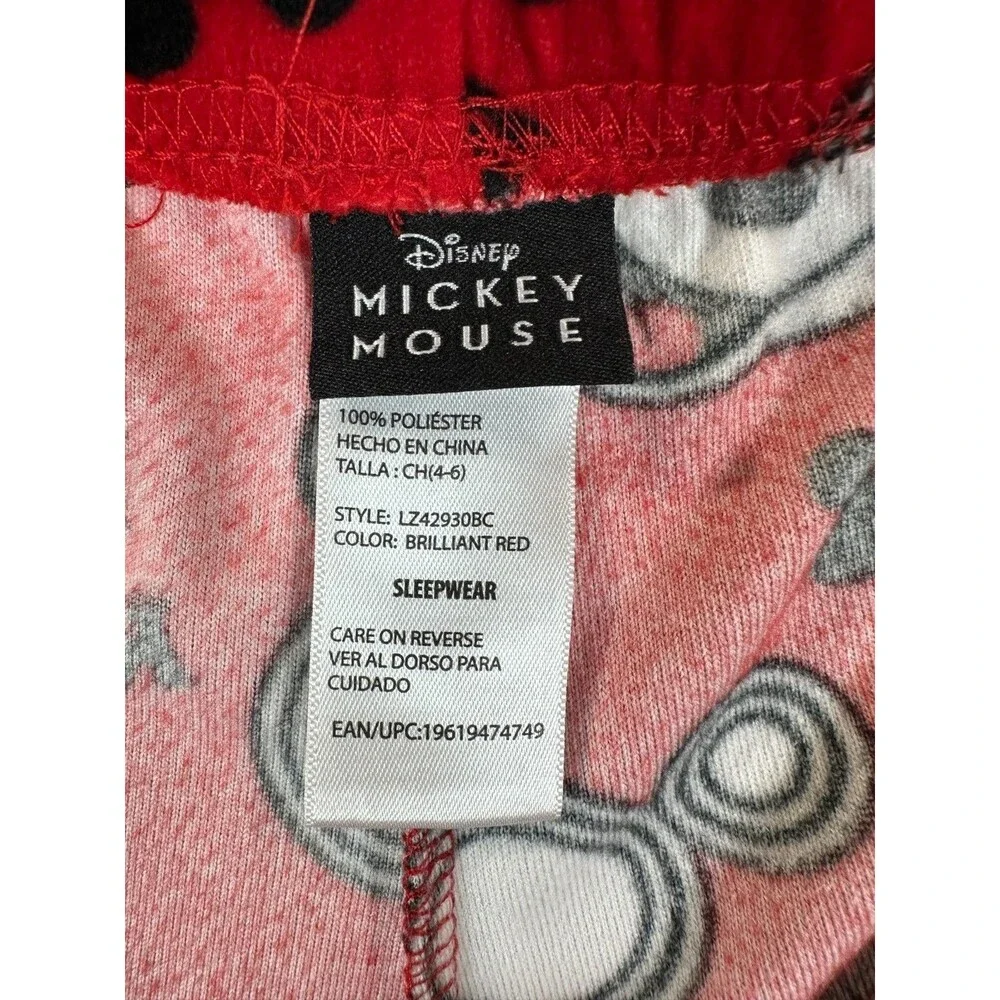 Disney Mickey Mouse Pajama Pants Women’s Small Brilliant Red Fleece Sleepwear - Picture 4 of 9
